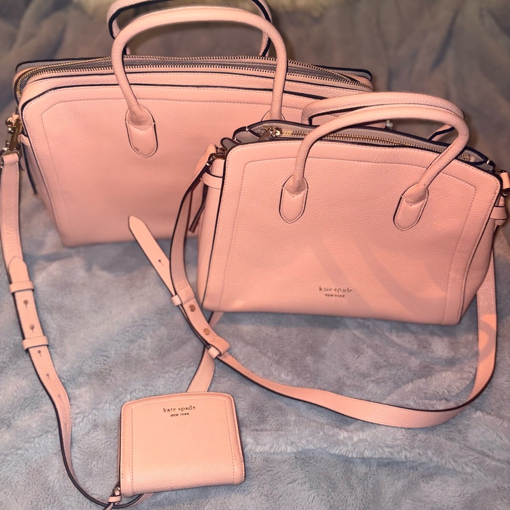 BUNDLE: Kate Spade Blush Work Bag, Satchel, and Wallet Set, price negotiable :)